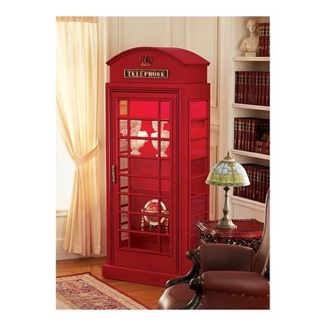 replica of a english phone booth with tea bags|design toscano telephone booth.